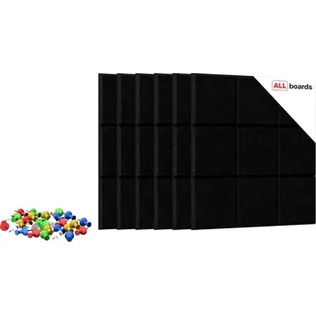 Allboards Filcové nástěnné panely 30×30 cm černé – 6 ks, KPL6_FELT30x30BK