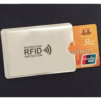 Obal na doklad Ochranný obal na kartu RFID-Strieborná