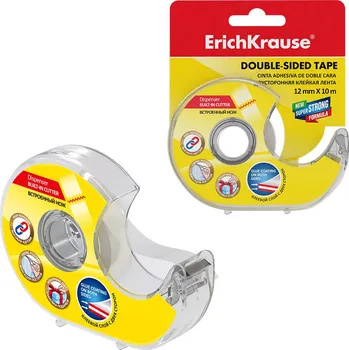 Kancelářské lepidlo Páska lepicí oboustranná 12 mm x 10 m sodvíječem ErichKrause transparentní