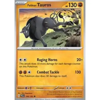Sběratelská karetní hra Pokémon PAL 108/193 Paldean Tauros - Paldea Evolved Stav: Near Mint, Verze: REVERSE HOLO