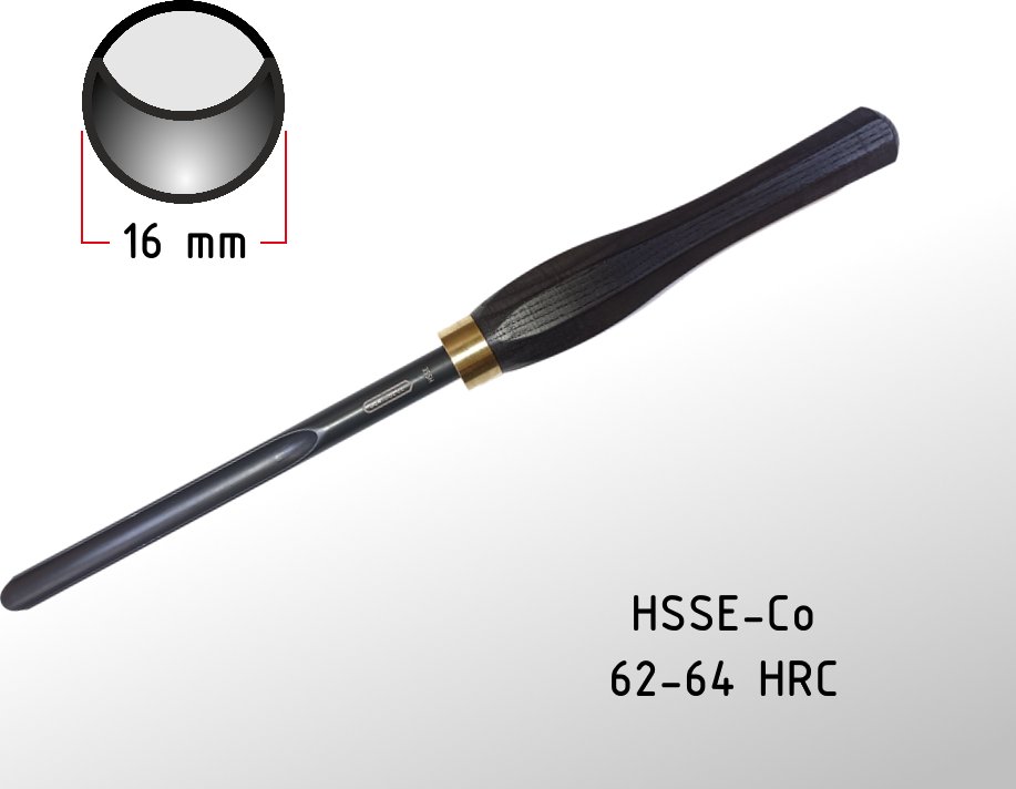 16mm vřetenový struh GURTOOL s rukojetí 16mm Spindle Gouge with Handle