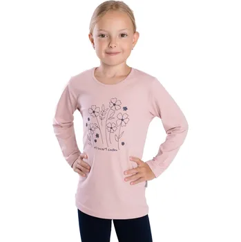 Dívčí tričko Dívčí triko Betty mode pudrové kvetoucí zahrada