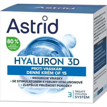Pleťový krém Astrid Denní pleťový krém proti vráskám SPF 15 Hyaluron 3D 50 ml + 2 měsíce na vrácení zboží