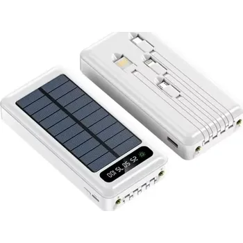 Univerzální solární nabíječka Speed S2001 Solární Powerbank 20000 mAh, bílá, 2x LED (Praktická solární nabíječka se svítilnou)