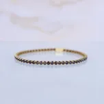 Lillian Vassago Zlatý tenisový náramek zdobený hnědými zirkony LLV03-GB005