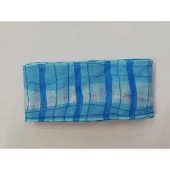 Stuha Látková stuha s drátkem 40mm - odstíny modré kostky - balení 2m