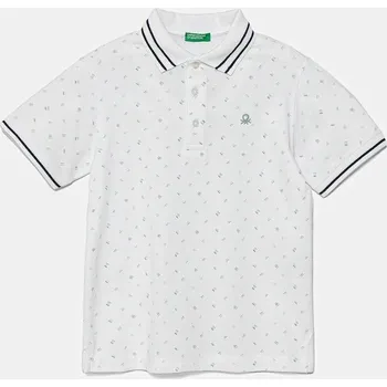 Dětská bavlněná polokošile United Colors of Benetton 3H35C301V.G.Seasonal bílá 00X, vel. 168