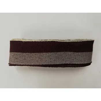 Stuha Látková stuha s drátkem 25mm - proužky hnědá světlá a tmavá - balení 2m