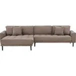 House Nordic Hnědá rohová pohovka LIDO s lenoškou vlevo 290 cm