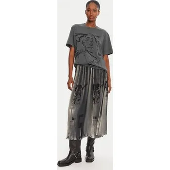 Dámské tričko Desigual T-Shirt Budapest 25WWTK47 Šedá Regular Fit XL