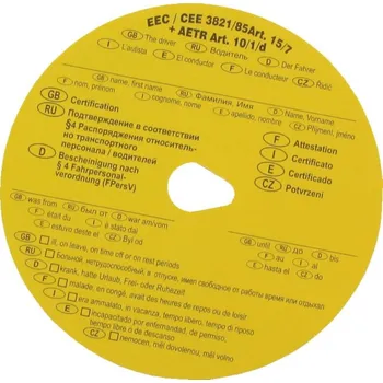 KOH-I-NOOR Tachografický kotouček elektronický uni žlutý 100 ks