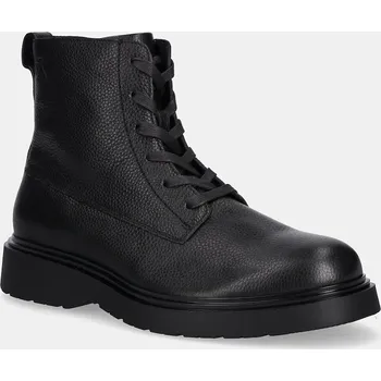 Pánské tenisky Kožené boty Calvin Klein COMBAT ESS LACE UP ZIP BOOT LTH pánské, černá barva, YM0YM01373 99X, EUR 40