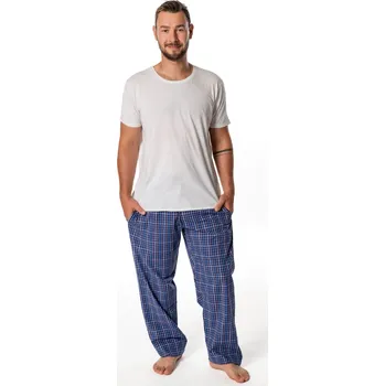 LUIZ Domácí kalhoty Roman 1325 - popelín káro Velikost: XXXL