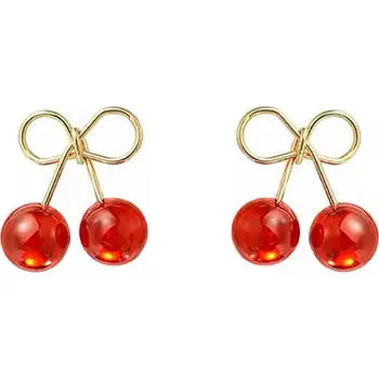 Náušnice IZMAEL Náušnice CU 36531 cherry Červená KP36531