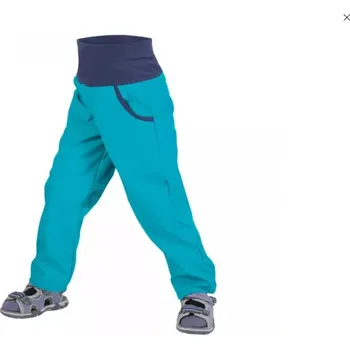 Dívčí oblečení Unuo Dětské softshellové kalhoty bez zateplení Modrozelená Aqua 98/104