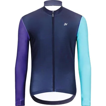cyklistický dres HOLOKOLO Cyklistický dres s dlouhým rukávem zimní - PERFORMANCE WINTER - fialová/zelená 6XL