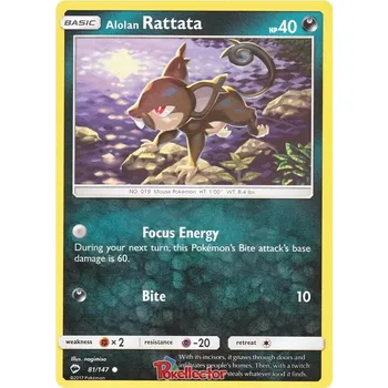 Sběratelská karetní hra Alolan Rattata 081/147 - Burning Shadows Typ karty: Reverse Holo
