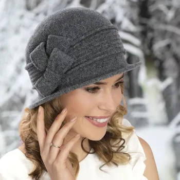 Klobouk KRUMLOVANKA Dámský zimní klobouček W-0126/844 antracitově šedý