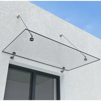 Stříška nad vchodové dveře Doporro skleněná vchodová stříška čirá 180x90 cm