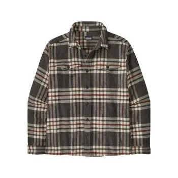 Pánská košile Patagonia Fjord Flannel Shirt Men Catch: Ink Black hnědá M
