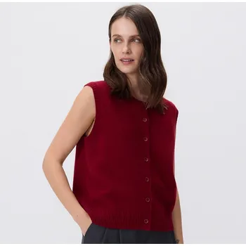 Dámský svetr Reserved - Vesta z&nbsp;vlny - bordó - 114GS-53X - 114GS-53X-XL