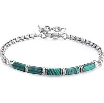 Náramek S'Agapõ Originální ocelový náramek s malachitem Riot SRT28 + 2 měsíce na vrácení zboží
