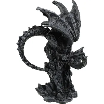 Karnevalový kostým MystiCalls Dekorativní soška černého draka na skále 13cm