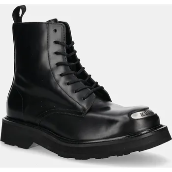 Dámské polobotky Kožené trapery Kenzo Smile Lace Up Boots FF65BT111L52.99 černá 99X, EUR 40