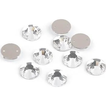 Broušené kamínky našívací Ø12 mm crystal 12 ks