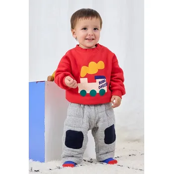 Dětská bavlněná mikina Bobo Choses Choo Choo 225AB046 červená 33X, vel. 68