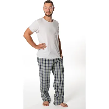 LUIZ Domácí kalhoty Roman 1225 - popelín káro Velikost: L