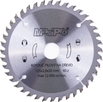 Pilový kotouč MasiPro Kotouč pilový na dřevo 125 x 20 x 2 mm 40 zubů