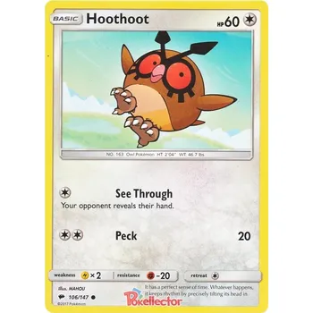 Sběratelská karetní hra Hoothoot 106/147 - Burning Shadows Typ karty: Non-Holo