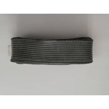 Stuha Látková stuha s drátkem 25mm - šedá s bílými proužky - balení 2m