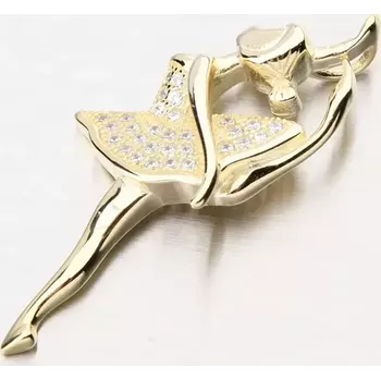 Přívěsek Dámský přívěsek stříbro 925 zirkon zlacený baletka PKL-3162