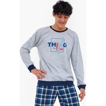 Chlapecké pyžamo Chlapecké pyžamo Cornette Thing Šedo-modrá 176