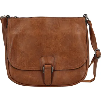 Trendy dámská koženková crossbody kabelka Gertha, hnědá
