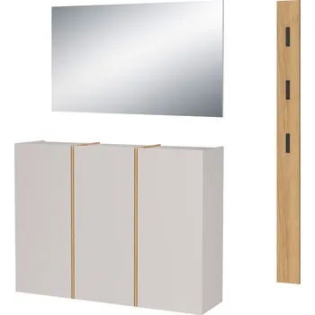 Předsíňová stěna Krémová/v přírodní barvě předsíňová sestava 168x200x37 cm Libbiano – Germania ID_1807644