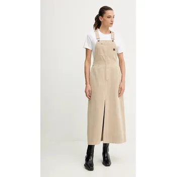 Dámské šaty Džínové šaty G-Star Dungaree béžová barva, maxi, D26965-E078 D26965.E078 80X, vel. L