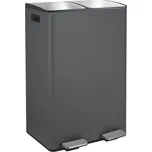 Tmavě šedý ocelový odpadkový koš 2x30 l na tříděný odpad/nášlapný Aliya – Spirella ID_1797462