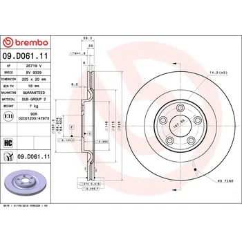 Brzdový kotouč Brzdový kotouč BREMBO 09.D061.11