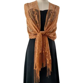 Šátek Krajková šála Hnědá