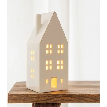 Vánoční dekorace HOMLA Keramický LED domek Mana vysoký