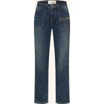 Dámské džíny Cartoon Dámské Straight Džíny S Ozdobnými Kamínky, 8620 dark...