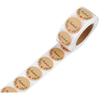 samolepka Stoklasa 880391 papírové samolepky 25 mm 500 ks Handmade/hnědé přírodní