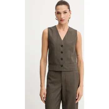 Dámská vesta Vlněná vesta Miss Sixty hnědá barva, jednořadá, 6S3WJ43000 98X, vel. XS