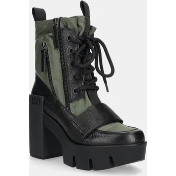 Dámské kozačky Nízké kozačky United Nude Grip Combat Mid dámské, zelená barva, na podpatku, 10962904165 87X, EUR 39