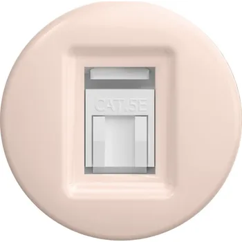 Elektrická zásuvka Kliklap - Retro datová zásuvka bez rámečku starorůžová