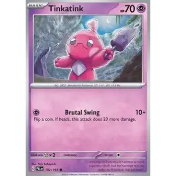 Volný čas Pokémon PAL 102/193 Tinkatink - Paldea Evolved Stav: Near Mint, Verze: REVERSE HOLO