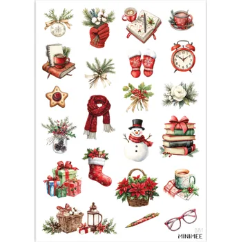 Dětské zboží MINIMEE Papírové samolepky v aršíku A5 Vánoční plánování